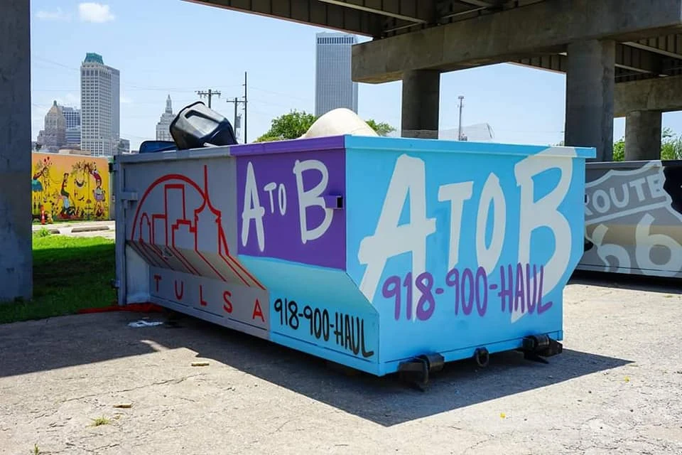 A to B Hauling Local Artists Dumpster Design