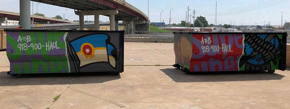 A to B Hauling Tulsa’s Painted Dumpsters